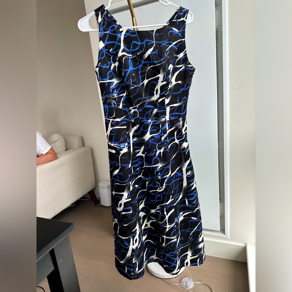 Elegant SNM US Size 6 (EU Size 38) Blue Black White Dress. Never Worn.